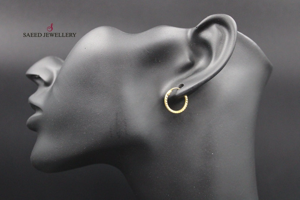 21K Gold Hoop Earrings by Saeed Jewelry - Image 5