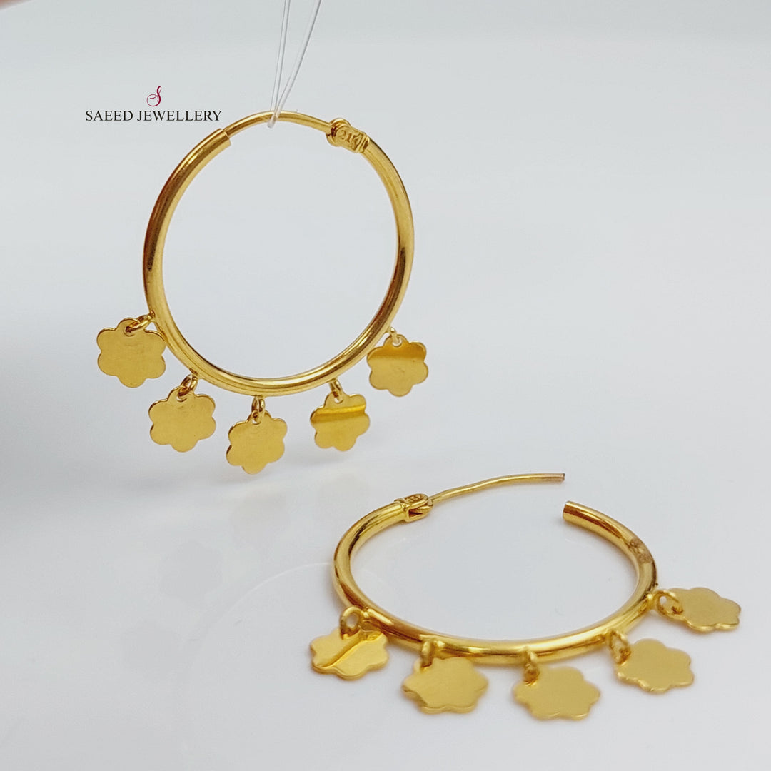 21K Gold Hoop Earrings by Saeed Jewelry - Image 3