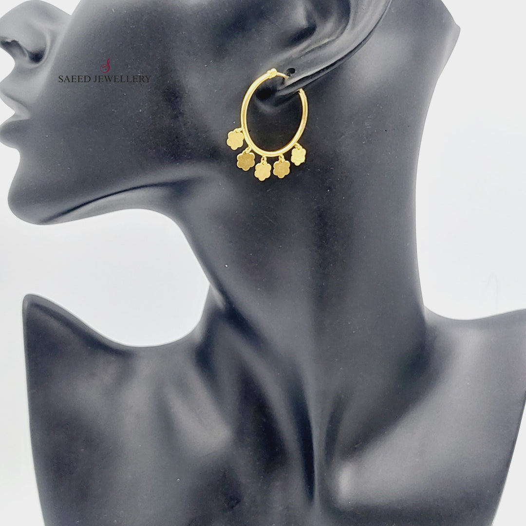 21K Gold Hoop Earrings by Saeed Jewelry - Image 4