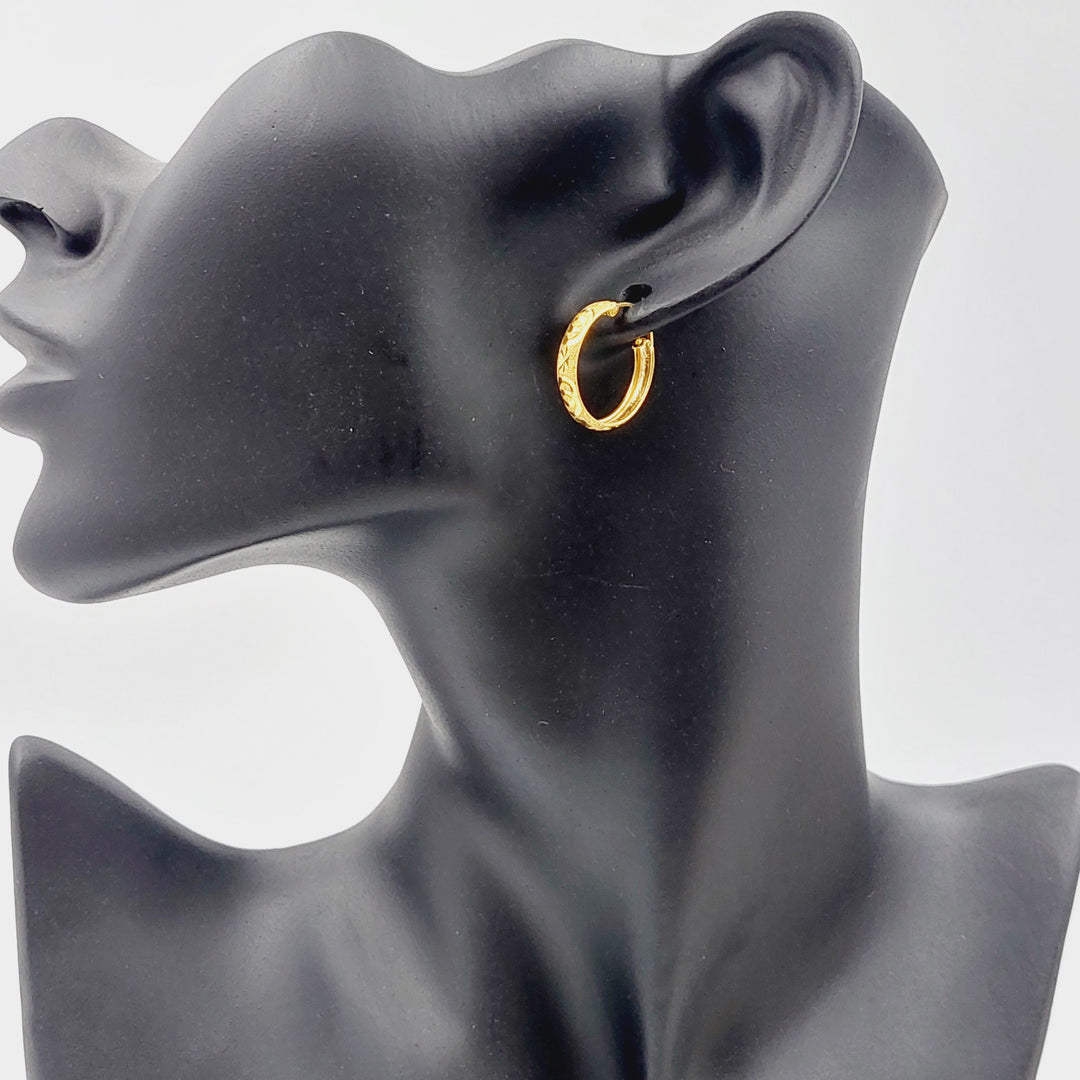 21K Gold Hoop Earrings by Saeed Jewelry - Image 2