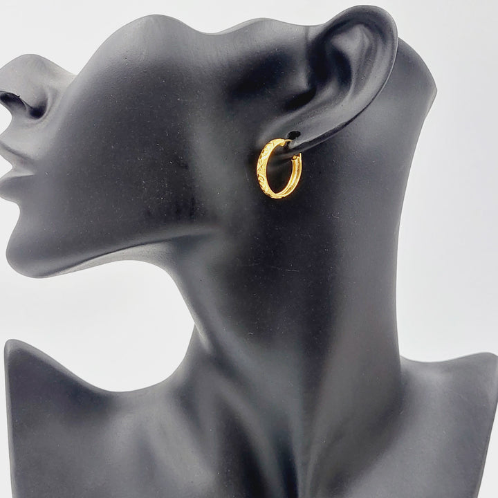 21K Gold Hoop Earrings by Saeed Jewelry - Image 2