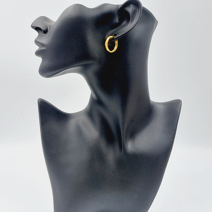 21K Gold Hoop Earrings by Saeed Jewelry - Image 3