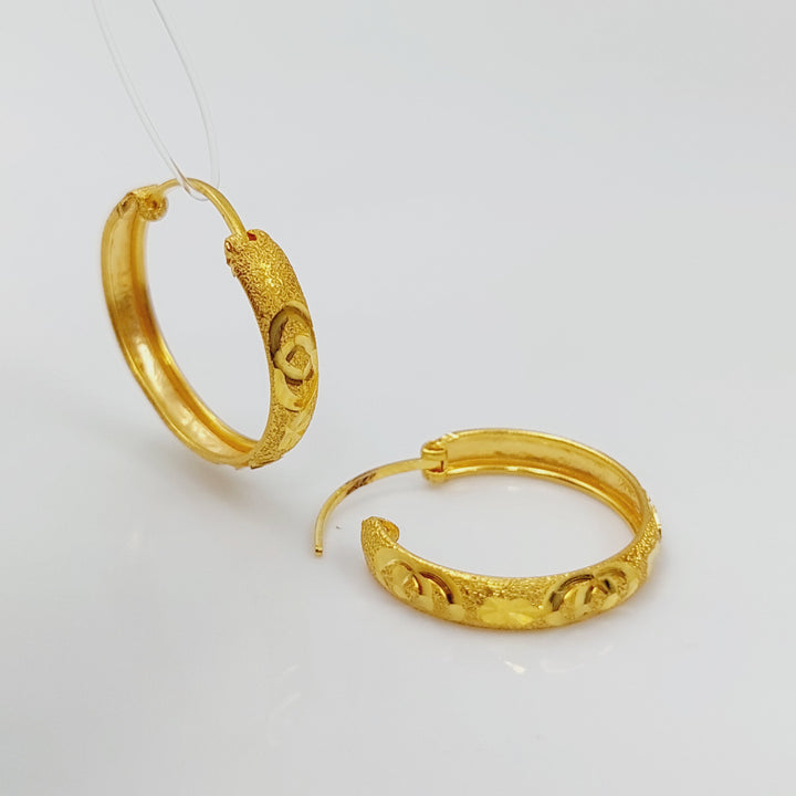 21K Gold Hoop Earrings by Saeed Jewelry - Image 4