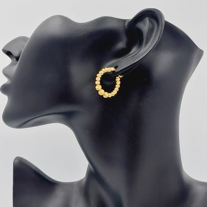 21K Gold Hoop Earrings by Saeed Jewelry - Image 2