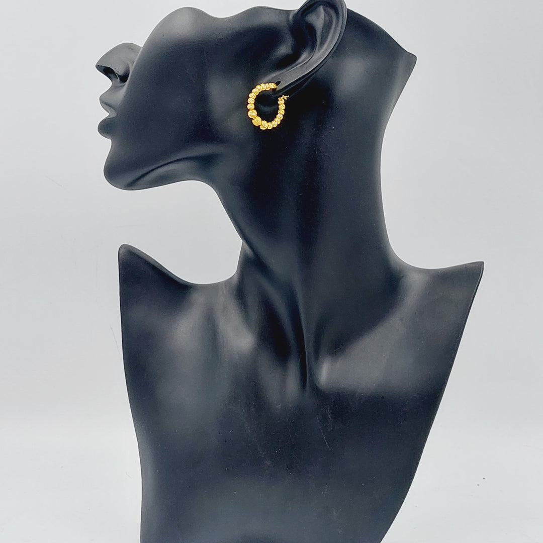 21K Gold Hoop Earrings by Saeed Jewelry - Image 3