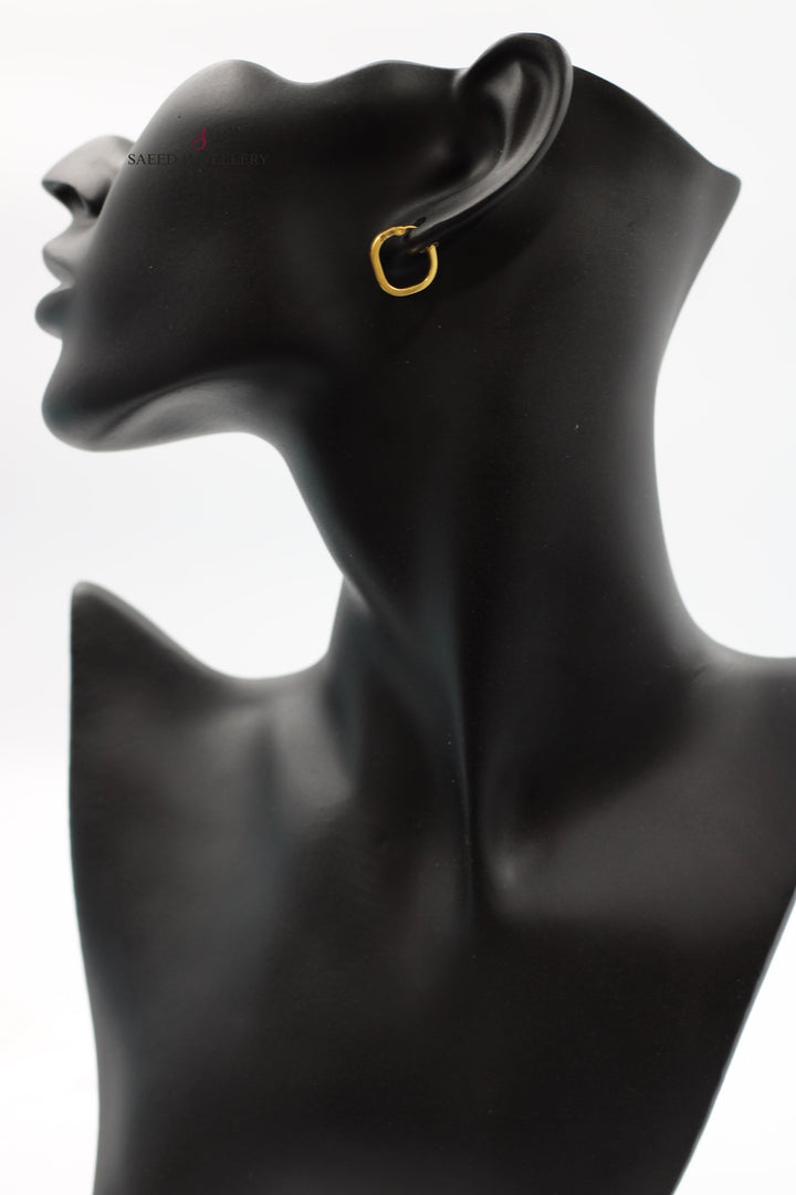 21K Gold Hoop Earrings by Saeed Jewelry - Image 2