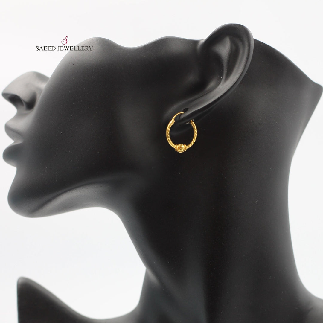 21K Gold Hoop Earrings by Saeed Jewelry - Image 2