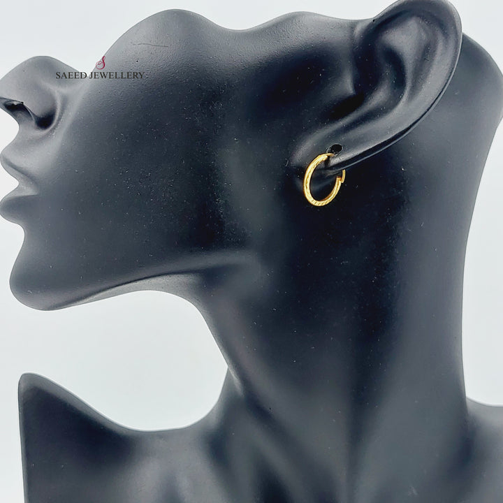 21K Gold Hoop Earrings by Saeed Jewelry - Image 3