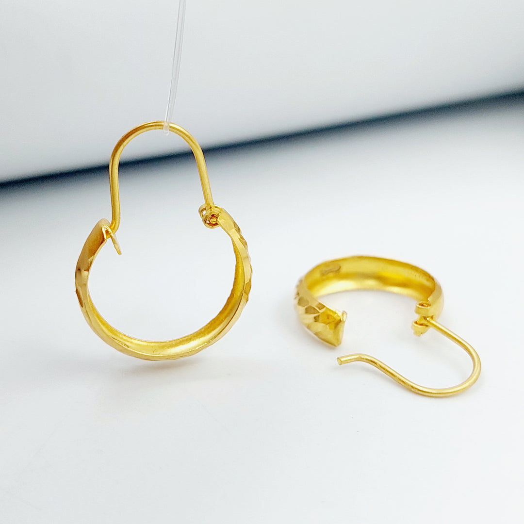 21K Gold Hoop Earrings by Saeed Jewelry - Image 3