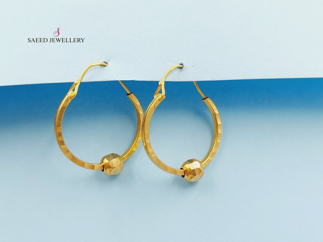 21K Gold Hoop Earrings by Saeed Jewelry - Image 2