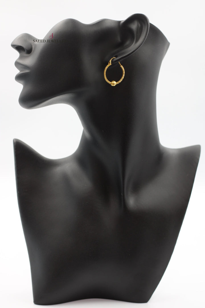 21K Gold Hoop Earrings by Saeed Jewelry - Image 2