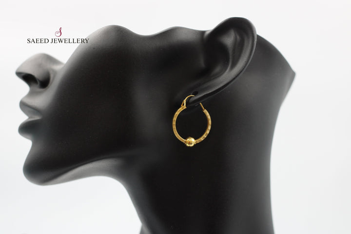 21K Gold Hoop Earrings by Saeed Jewelry - Image 3