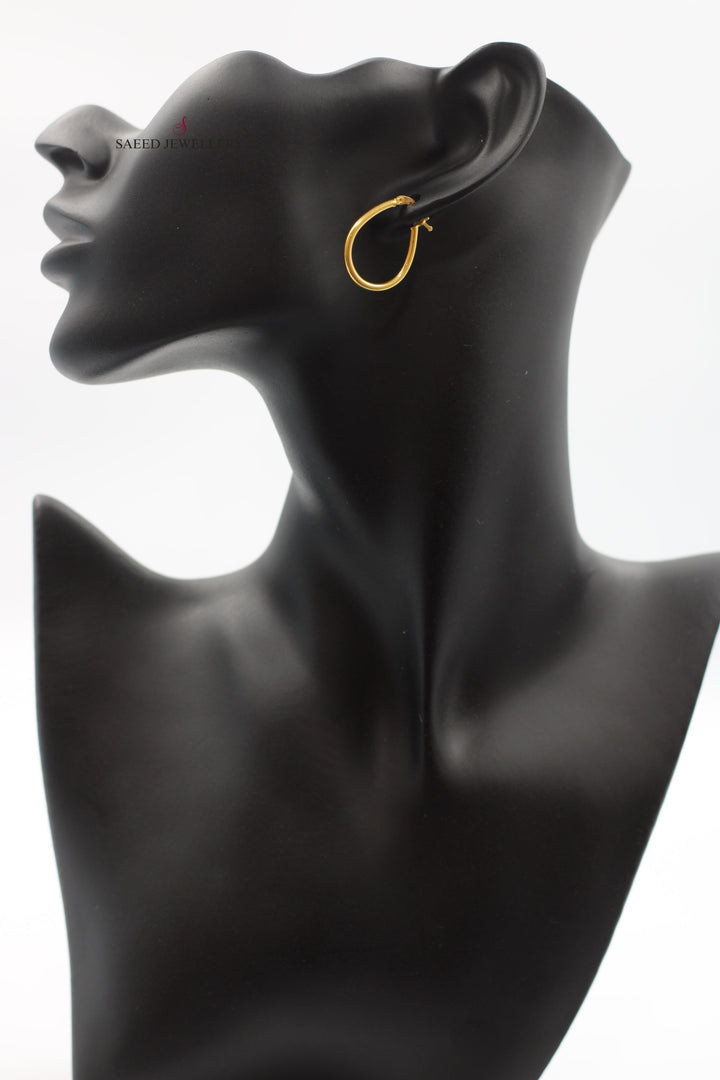 21K Gold Hoop Earrings by Saeed Jewelry - Image 2