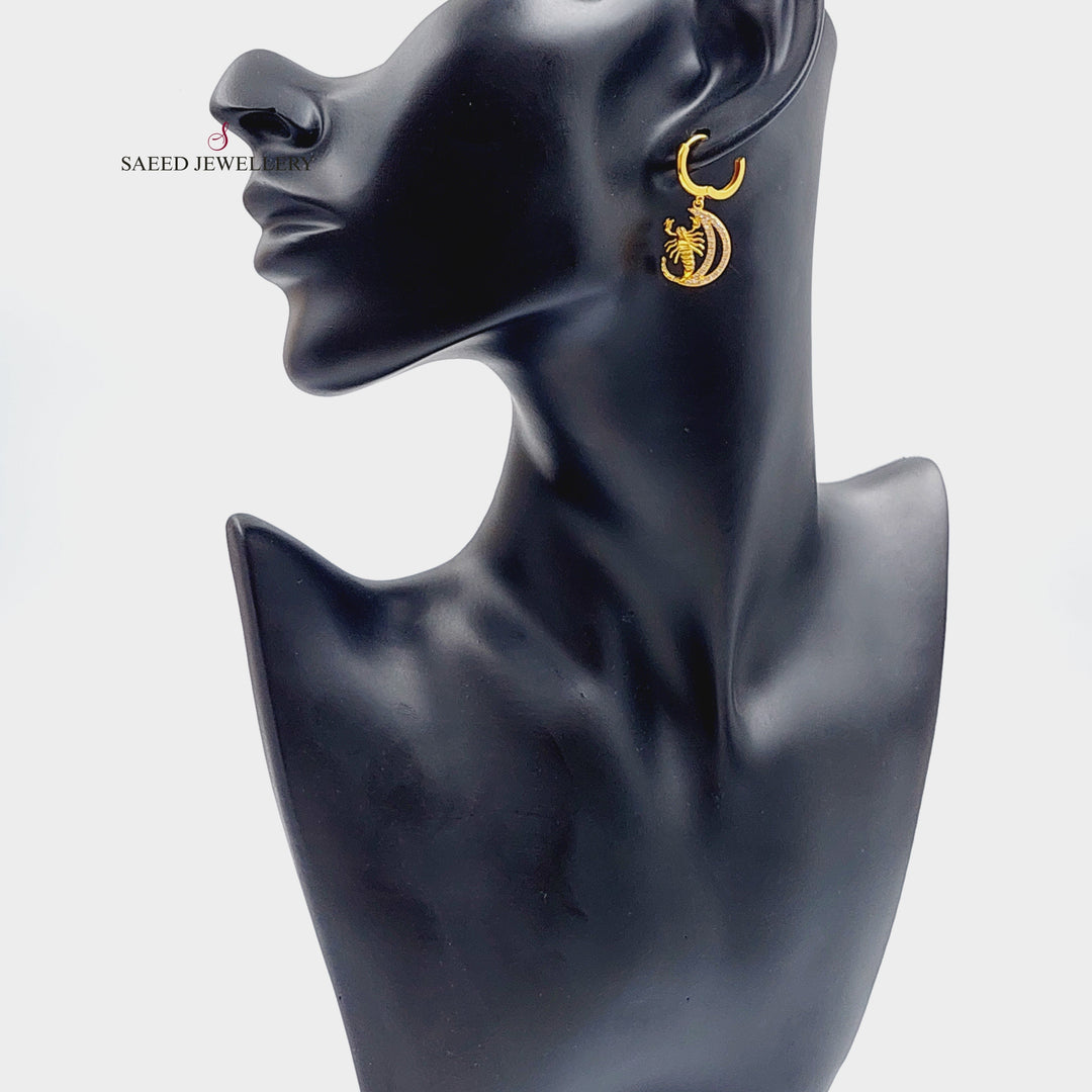 21K Gold Scorpion Earrings by Saeed Jewelry - Image 3