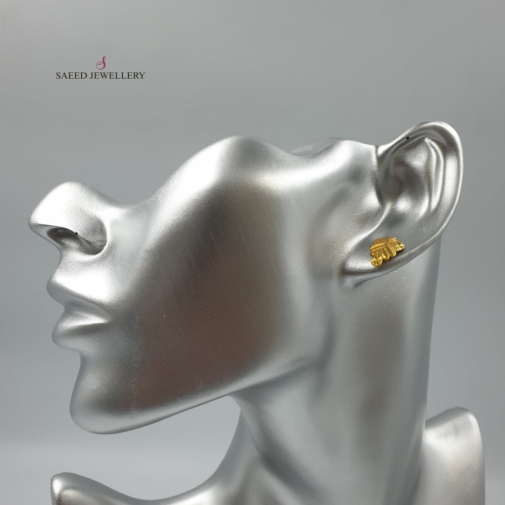 21K Gold Screw Earrings by Saeed Jewelry - Image 2