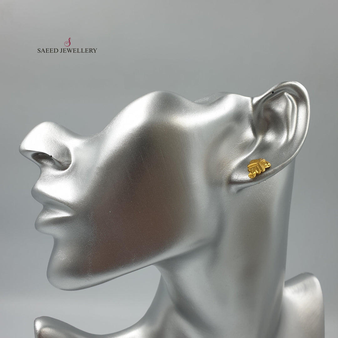 21K Gold Screw Earrings by Saeed Jewelry - Image 2