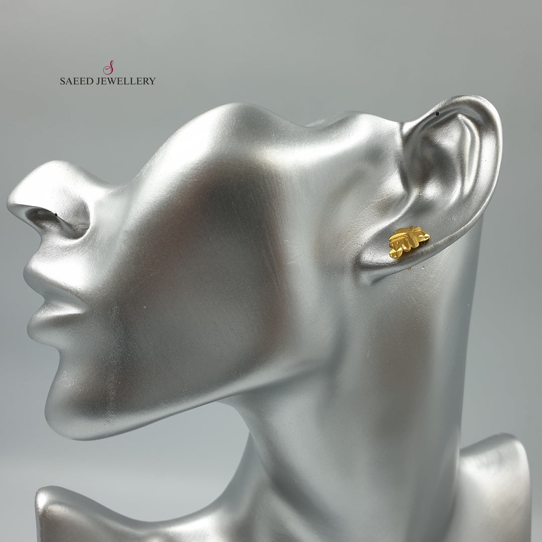 21K Gold Screw Earrings by Saeed Jewelry - Image 3