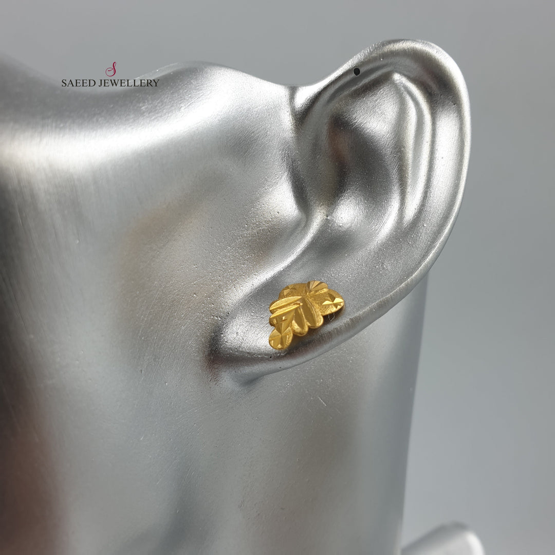 21K Gold Screw Earrings by Saeed Jewelry - Image 4