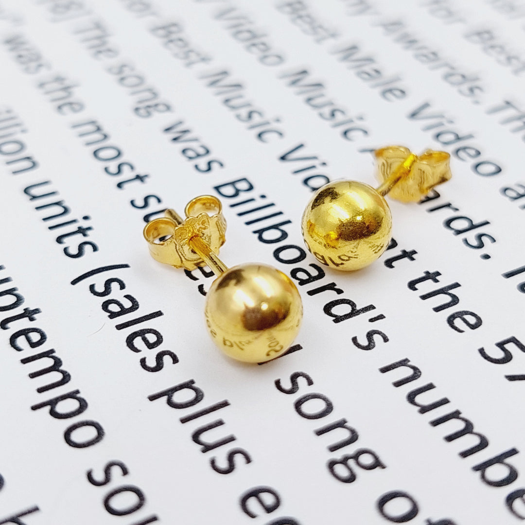 21K Gold Screw Earrings by Saeed Jewelry - Image 2