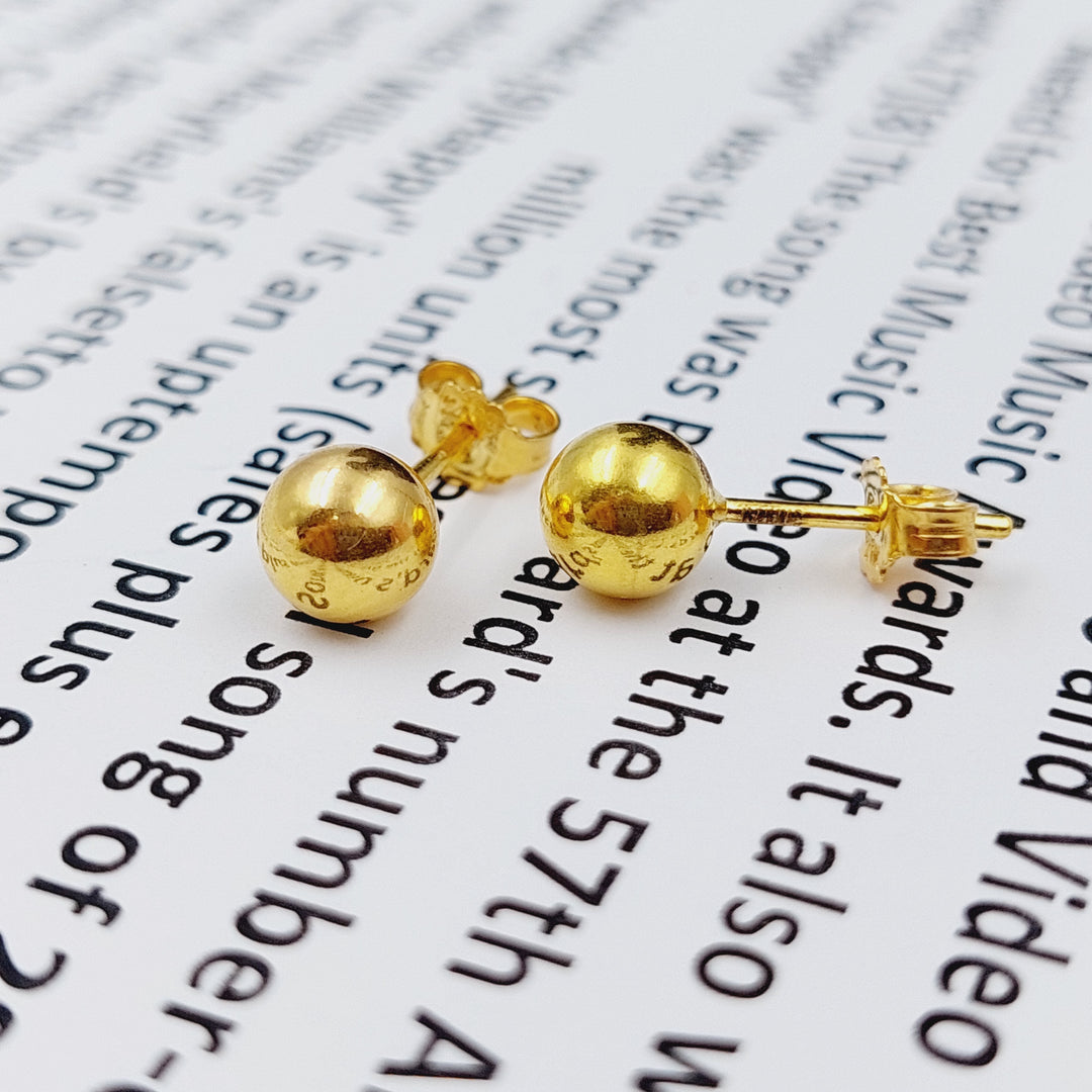 21K Gold Screw Earrings by Saeed Jewelry - Image 3