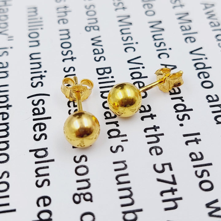 21K Gold Screw Earrings by Saeed Jewelry - Image 1