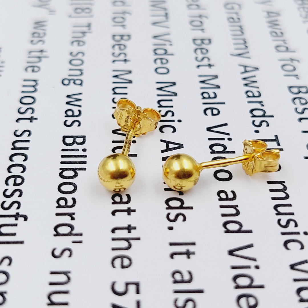 21K Gold Screw Earrings by Saeed Jewelry - Image 1