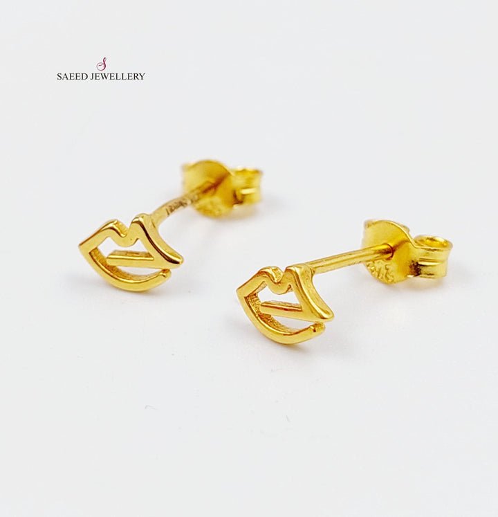 21K Gold Screw Earrings by Saeed Jewelry - Image 3