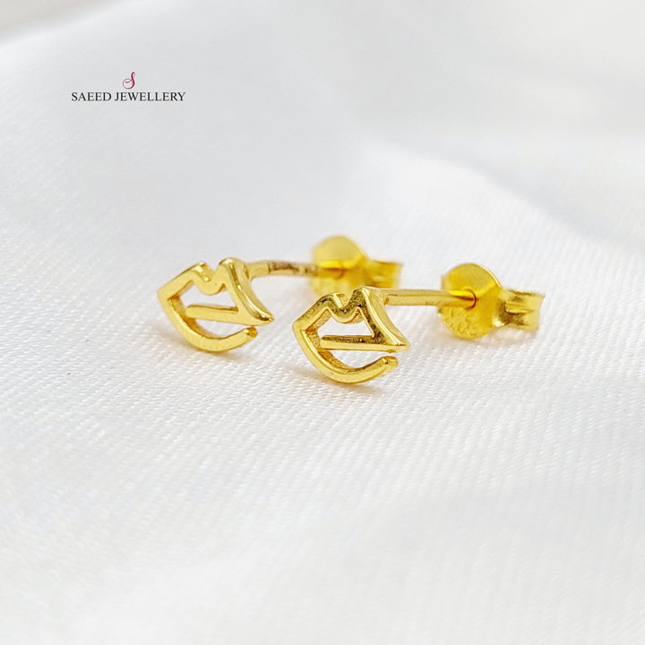 21K Gold Screw Earrings by Saeed Jewelry - Image 1