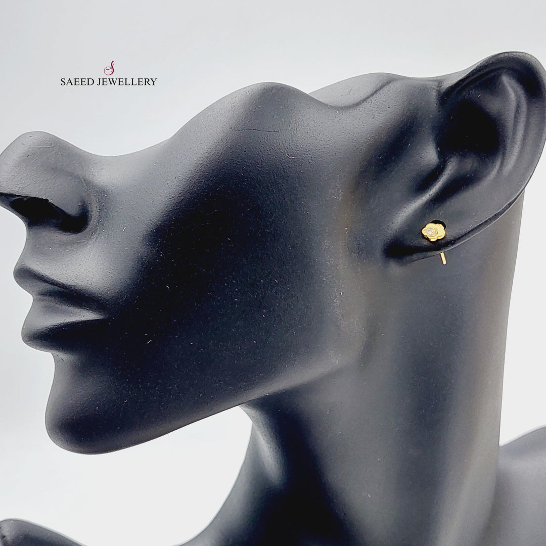 21K Gold Screw Earrings by Saeed Jewelry - Image 2