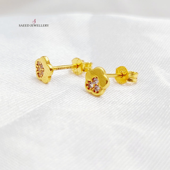 21K Gold Screw Earrings by Saeed Jewelry - Image 3