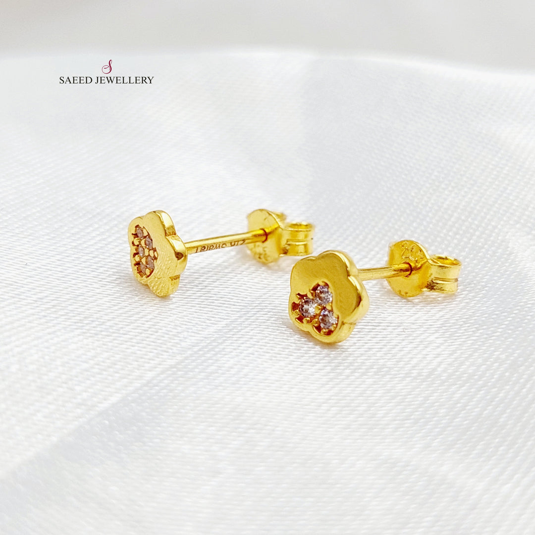 21K Gold Screw Earrings by Saeed Jewelry - Image 1