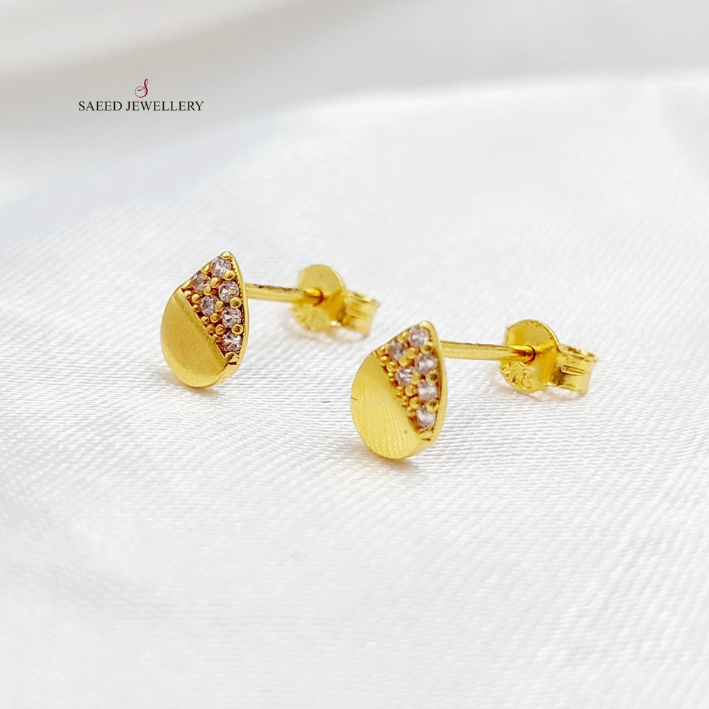 21K Gold Screw Earrings by Saeed Jewelry - Image 2