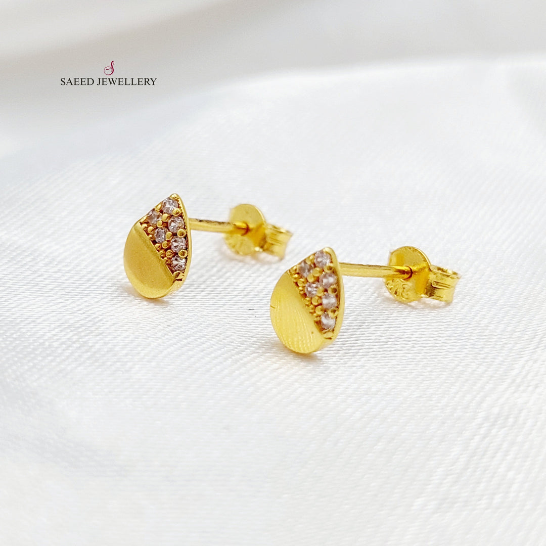 21K Gold Screw Earrings by Saeed Jewelry - Image 2