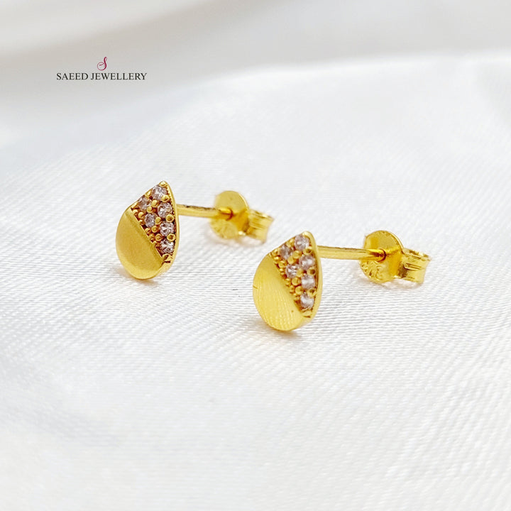 21K Gold Screw Earrings by Saeed Jewelry - Image 2