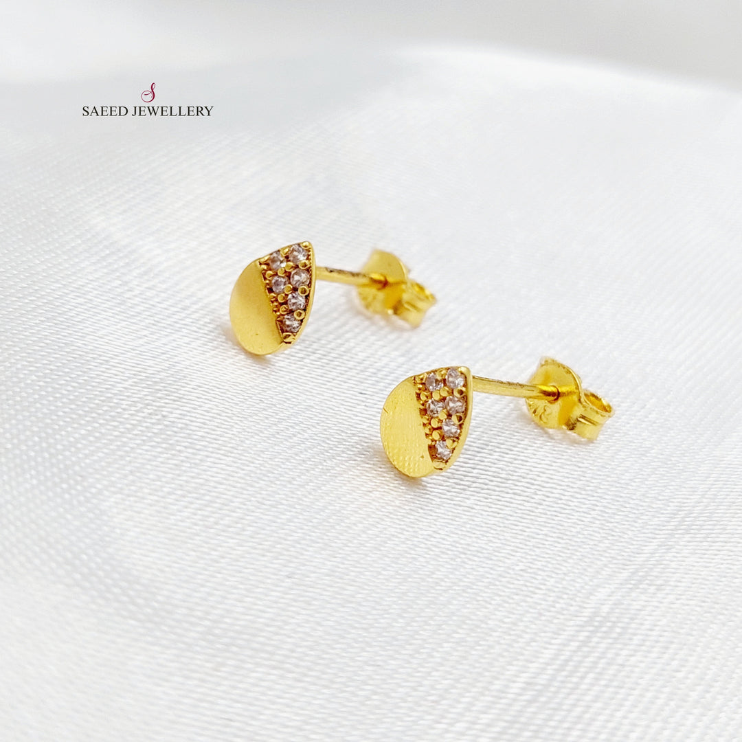 21K Gold Screw Earrings by Saeed Jewelry - Image 3