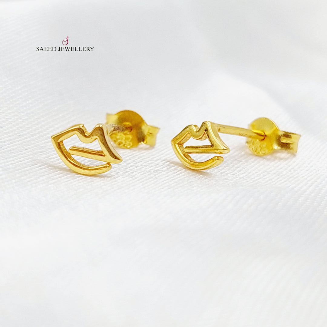 21K Gold Screw Earrings by Saeed Jewelry - Image 1