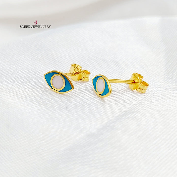 21K Gold Screw Earrings by Saeed Jewelry - Image 3