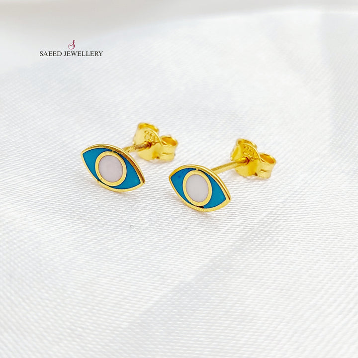 21K Gold Screw Earrings by Saeed Jewelry - Image 1