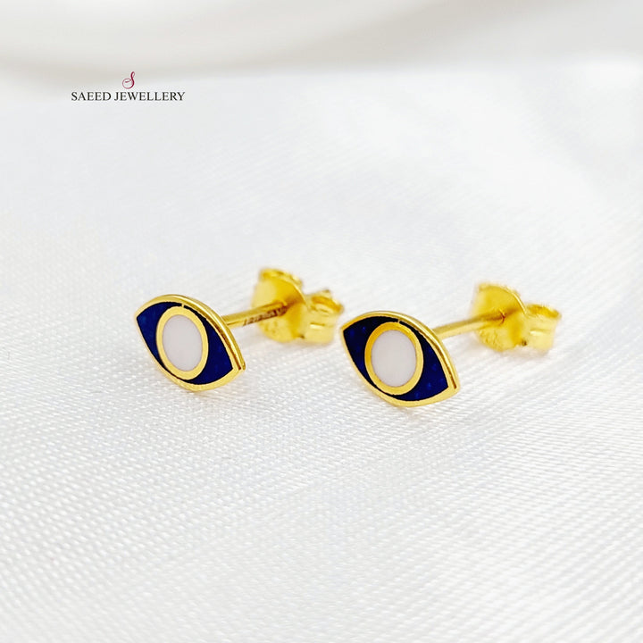 21K Gold Screw Earrings by Saeed Jewelry - Image 2