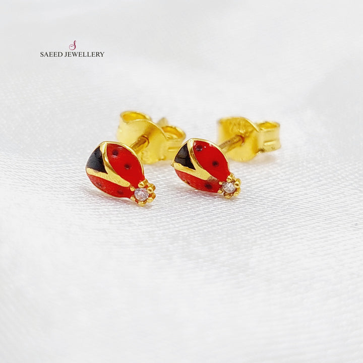 21K Gold Screw Earrings by Saeed Jewelry - Image 3