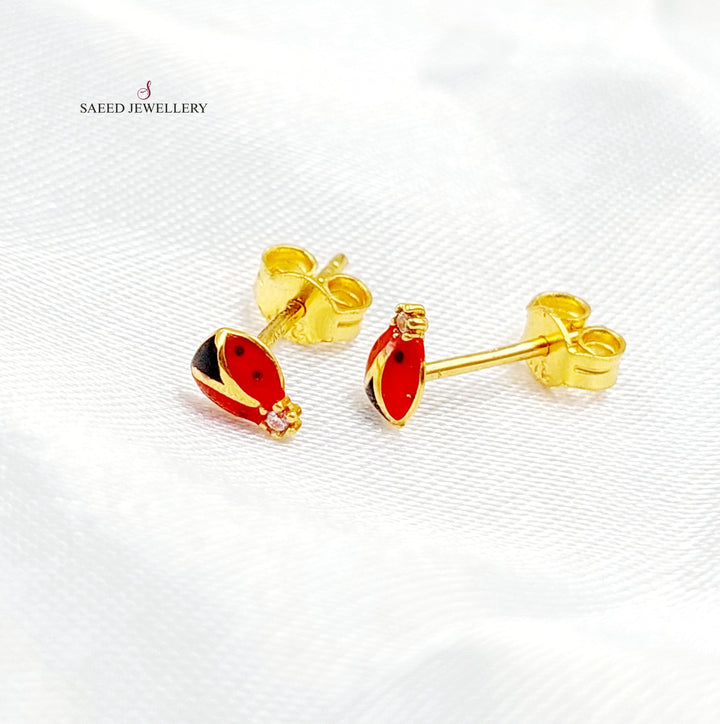 21K Gold Screw Earrings by Saeed Jewelry - Image 7