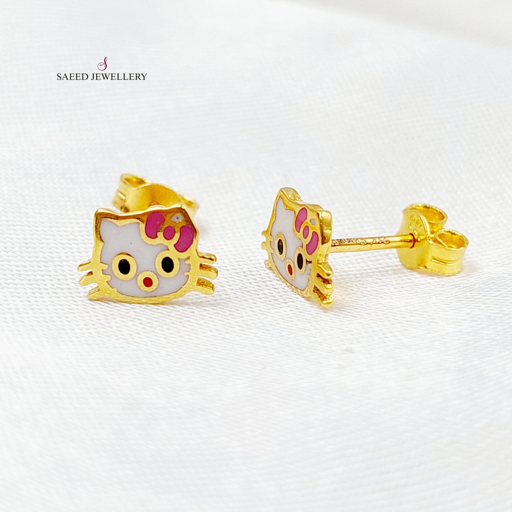 21K Gold Screw Earrings by Saeed Jewelry - Image 2