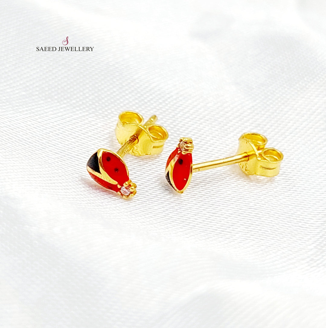 21K Gold Screw Earrings by Saeed Jewelry - Image 5