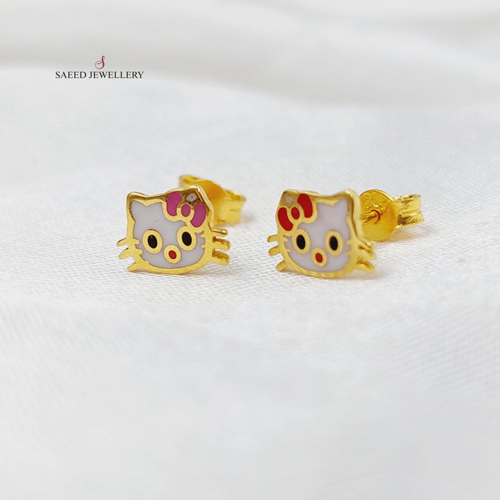 21K Gold Screw Earrings by Saeed Jewelry - Image 1