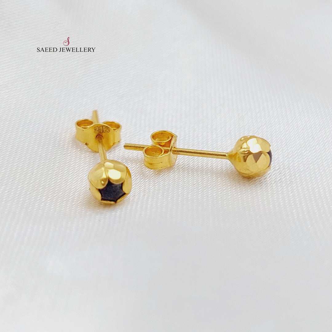 21K Gold Screw Earrings by Saeed Jewelry - Image 3