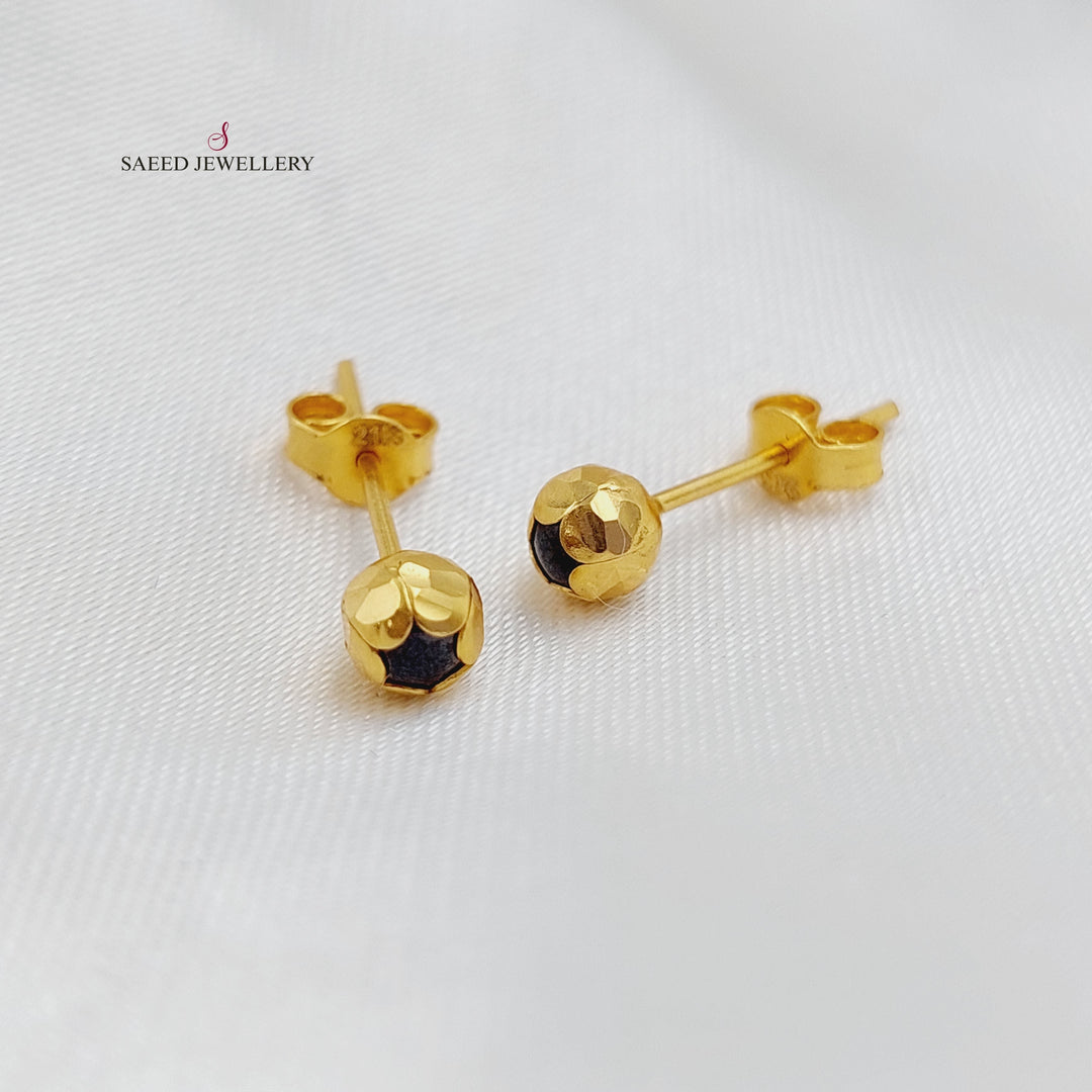 21K Gold Screw Earrings by Saeed Jewelry - Image 1