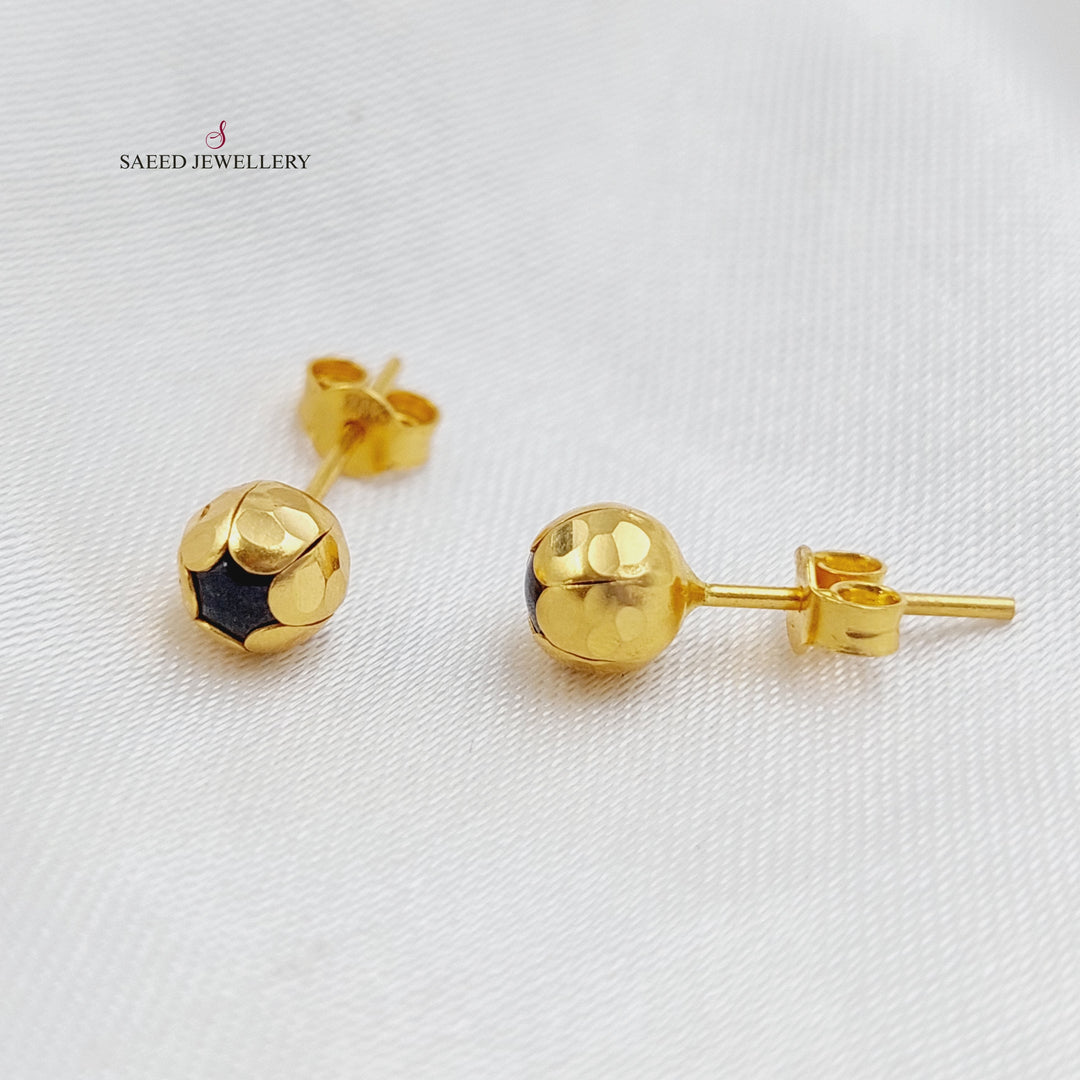 21K Gold Screw Earrings by Saeed Jewelry - Image 2