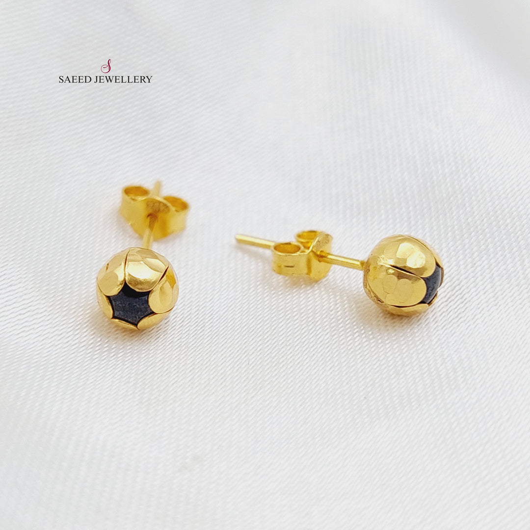 21K Gold Screw Earrings by Saeed Jewelry - Image 1