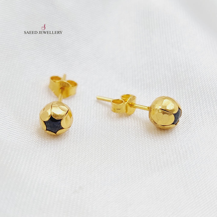 21K Gold Screw Earrings by Saeed Jewelry - Image 1