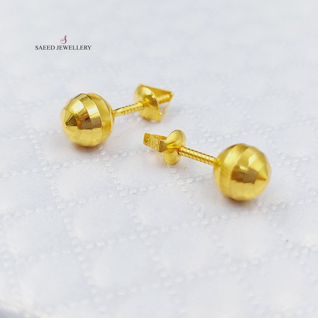 21K Gold Screw Earrings by Saeed Jewelry - Image 1